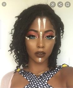 African Face Paint, African Makeup, Festival Makeup Rave, Festival Makeup Glitter, Afro Punk, Festival Makeup, Costume Makeup, African Beauty, Creative Makeup