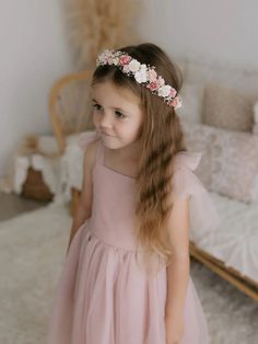 Complete your little one's look with this charming flower crown of ivory and dusty pink roses, accented with delicate baby's breath. Perfect for flower girls, birthday celebrations, or special occasions, it pairs beautifully with our collection of flower girl dresses. A timeless accessory for magical moments! Baby Breath Flower Crown, Magical Moments, Baby's Breath, Timeless Accessories, Girls Birthday, Birthday Celebrations