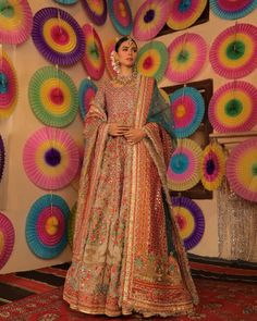 Anarkali Lawn Suit For Wedding With Traditional Drape, Traditional Drape Lawn Suit For Reception With Dabka, Traditional Drape Lawn Suit For Reception With Dabka Detailing, Multicolor Embroidered Gown With Resham For Eid, Multicolor Embroidered Gown With Resham Embroidery For Eid, Multicolor Embroidered Gown For Eid, Festive Jamawar Reception Dress, Traditional Jamawar Gown With Intricate Embroidery, Designer Gown With Intricate Embroidery For Navratri