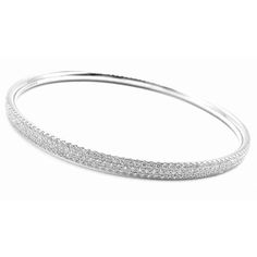 Tiffany & Co Metro 18k White Gold Full Diamond Three Row Bangle Bracelet $22,300   Retail Price: $22,300   Metal: 18k White Gold  Size: Medium 6.25"  Weight: 22.3 grams  Width: 4mm  Stones: Round Brilliant Cut Diamonds VS1 clarity, G color 2.98ct  Hallmarks: Tiffany&Co Au750 Belgium  Please reference the dimensions in the description for the best approximate dimensions. Luxury White Gold Bracelet With Pave Setting, Luxury Bangle Bracelet With Pave Setting, Timeless Jewelry Bangle With Pave Setting, Evening Fine Jewelry Bracelets With Brilliant Cut, Luxury Round Bangle For Evening, Fine Jewelry Bangle With Pave Setting, Fine Jewelry Bracelets With Brilliant Cut For Evening, Luxury Hallmarked Diamond Bangle Bracelet, Luxury Diamond Cut Bracelets For Evening