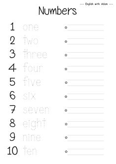 a printable worksheet with numbers for kids to practice their handwriting and writing skills