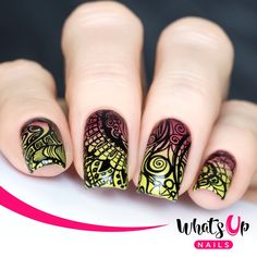 Create elegant stamped nails with a stamping plate covered with and intricate doodled floral pattern over pretty lace. Plate size: 2 3/8in (60mm) x 4 3/4in (120mm) Instruction: Remove blue protection film from plate and wipe plate with pure acetone or alcohol. Remember, not all nail polishes work for stamping. If you don't have special stamping nail polish you can play around with nail polishes you have to see which ones stamp better. Opaque nail polishes that don't dry very fast work the best. Stamping Nail Polish, Up Nails, Nail Vinyls, Christmas Manicure, Nail Tape, Liquid Nails, Flower Nail Designs, Nail Stamping Plates, Stamping Nail Art