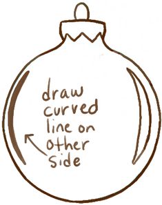 an ornament with the words draw curved line on another side in brown ink