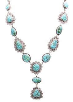 19" Extension: 2 1/4" Enchant your style with this Birdseye Kingman turquoise lariat necklace, where elegance meets the enchantment of the desert. Each turquoise gemstone in this handcrafted masterpiece tells a story of natural beauty, set within gleaming silver that reflects both tradition and individuality. It's not just jewelry; this piece is a wearable work of art that captures the essence of Southwest allure. Birdseye refers to a type of turquoise akin to Spiderweb turquoise, but distinct i Turquoise Jewelry Necklace, Spiderweb Turquoise, Necklaces Ideas, Aquamarine Gem, Silverware Jewelry, Kingman Turquoise, Lariat Necklace, Dream Jewelry, Turquoise Gemstone