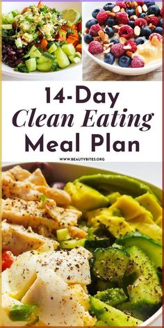 14-day clean eating meal plan for beginners with nourishing healthy recipes and a grocery list to help you start eating healthy! This meal plan includes easy healthy breakfasts, lunches, dinners and snacks as well as meal prep tips to help you get started! Healing Meals Clean Eating, Healthy Low Calorie Meals Clean Eating, Clean Simple Dinners, Simple Healthy Grocery List, Gut Healthy Diet Plan, Healthy Simple Meal Plan, Meal Plan For Gut Health, Gut Healing Meal Prep, Clean Eating Low Calorie