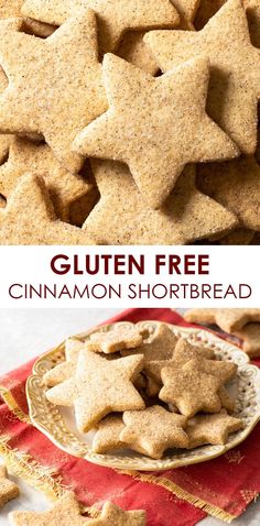 gluten free cinnamon shortbread cookies on a plate