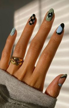 Edgy Nails, Funky Nails, Pretty Acrylic Nails, Short Acrylic Nails, Dope Nails, Best Acrylic Nails, Cute Acrylic Nails