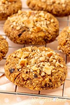 oatmeal cookies cooling on a wire rack