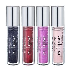 three lip glosses in different colors and sizes