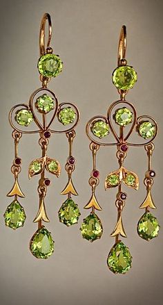 Peridot Dangle Earrings, Brattleboro Vermont, Golden Green, Peridot Jewelry, Stylish Art, Antique Chandelier, Chandelier Pendant