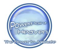 the power to ultimate logo is shown in blue and white with text that reads, powerpoint heaven