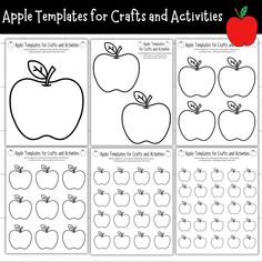 apple templates for crafts and activities to teach children about the different types of apples