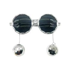 Description: Get ready to shine at your next party with our unique Disco Ball glasses Set! These funky sunglasses feature a disco ball pendant on the end, giving them a retro and fun vibe. Available in four vibrant colors, you can mix and match them to create the coolest look and stand out from the crowd. Perfect for disco-themed events, bachelorette parties, fancy dress parties, and more, these one-size-fits-all glasses are designed to show off your style and uniqueness. The frame length is 6.3 Novelty Plastic Costume Accessories For Party, Novelty Party Costume Accessories Made Of Plastic, Silver Plastic Jewelry For Party, Adjustable Novelty Party Supplies, Novelty Party Jewelry Made Of Plastic, Novelty Plastic Party Jewelry, Carnival Accessories, Funky Sunglasses, Retro Party