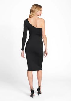 Tall Silvia One Shoulder Dress | Alloy Apparel Stretch One Shoulder Dress For Date Night, Stretch One-shoulder Knee-length Dress For Night Out, One Shoulder Stretch Dress For Date Night, Stretch One-shoulder Dress For Night Out, One-shoulder Stretch Dress For Date Night, Chic Stretch One-shoulder Dress With One Sleeve, Chic One-shoulder Dress With Stretch, Chic Stretch One Shoulder Dress, One Shoulder Dress With Asymmetrical Neckline For Night Out