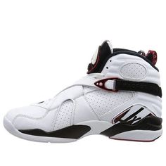 Air Jordan 8 Retro 'Alternate' 305381-104 (AJ8/SNKR/High Top/Basketball) Classic Basketball Shoes With Boost Midsole For Sports, Classic Basketball Shoes With Cushioned Footbed, Classic Cushioned Basketball Shoes, Leather Basketball Shoes For Sports, White Leather Basketball Shoes For Sports Events, Sporty White High-top Sneakers For Basketball, Summit White Basketball Shoes With Boost Midsole, White Breathable Jordan Basketball Shoes, White Breathable Jordan Shoes For Basketball