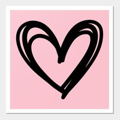 a black heart on a pink background