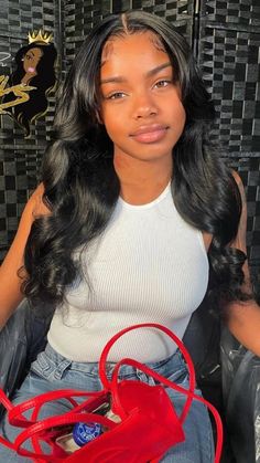 Lace front install, beautiful black girl, beautiful baddie, lace front middle part, middle part body wave Wig Colors, Sew In Hairstyles, Birthday Hairstyles, Quick Weave Hairstyles, Uni Life, Frontal Hairstyles, Pretty Braided Hairstyles, School Hairstyles, Prom Ideas