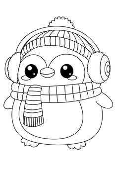 an owl wearing a winter hat and scarf