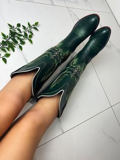 🤍Faster shipping on Diastudios.co.uk  Vegan 🌱 Sizes available: 3-8 UK sizing 🤍If you love these, check out my website, for discounts and new items: (Faster delivery for UK orders also available) diastudios.co.uk  🤍Discount code: 'NEWBIE' Green Fitted Winter Boots, Fitted Green Winter Boots, Fitted Green Knee-high Boots, Green Western Boots For Rodeo, Green Knee-high Heeled Boots, Green Knee-high Heeled Boots For Fall, Western Green Snip Toe Boots, Fitted Green Snip Toe Boots, Green Western Boots With Pointed Toe