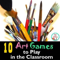 art games to play in the classroom with lots of paintbrushes and brushes inside