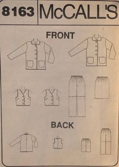 Vintage 8163 McCalls (1996) Size 12-14-16 Pattern is complete with instructions, unused and factory folded. Excellent condition. Envelope is clean, intact with clear graphics. It has minor storage wear. Please see pics. Please contact me with questions. Enjoy! Classic Sets With Pockets For Winter, Classic Winter Sets With Pockets, Shorts Skirt, Great Coat, Reno Nv, Pink Scarves, Im Happy, Fashion Dolls, Beautiful Necklaces