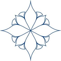 a blue and white drawing of a flower