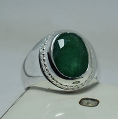 Natural Emerald Stone Ring, Green Emerald, Handcrafted Mens Rings, Real Gemstone Rings Beautiful Handmade Ring Design 925 Sterling Silver Ring 925 Stamp is mentioned inside ring Best Quality Emerald Stone Used Resizing is free. All ring sizes are available FedEx international shipping priority. Delivery time 3 to 5 business days. We have fast delivery service as you can guess by reviews Note: Ring video is available. Please contact if you want to watch ring video. Thanks! Benefits of Emerald Sto Spiritual Emerald Gemstone Ring, Handmade Round Emerald Ring, May Birthstone Ring With Polished Finish, Hallmarked Round Band Emerald Ring For Gift, Oval Emerald Ring For Jewelry Making, May Birthstone, Oval Emerald Rings For Jewelry Making, Spiritual Round Emerald Ring For May Birthstone, May Birthstone Gemstone Signet Ring For Anniversary, Oval Sterling Silver Rings For May Birthstone