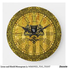 a clock with roman numerals on it and an ornate design in the middle