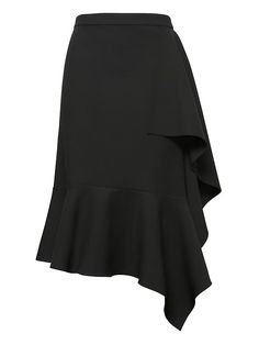 Banana Republic Womens Asymmetric Ruffle Skirt Black Asymmetrical Ruffled Skirt Bottoms For Evening, Chic Ruffled Bottoms With Flared Hem, Chic Flared Bottoms With Ruffles, Chic Bottoms With Ruffles And Flared Hem, Chic Formal Bottoms With Ruffles, Chic Ruffled Bottoms For Formal Occasions, Chic Asymmetrical Ruffle Bottoms, Elegant Party Bottoms With Layered Hem, Asymmetrical Ruffled Party Skirt