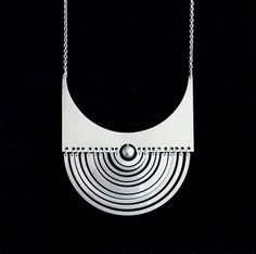 Early Tapio Wirkkala "Puillikuu" Sterling Silver Necklace, 1972 Half Moon, Sterling Silver Necklace, Vintage Design, Sterling Silver Necklaces, Finland, Chains Necklace, Vintage Designs, Vintage Jewelry, Silver Necklace