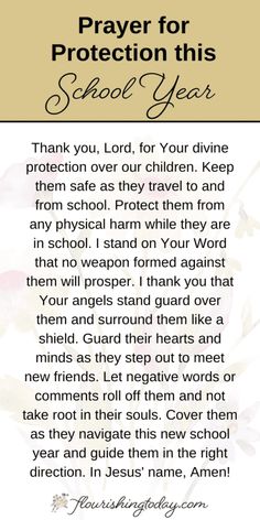 prayer for protection this school year