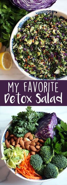 My Favorite Detox Salad! | Eat Yourself Skinny Types Of Salads, Gut Cleanse, Salad Kale, Resep Salad, Detox Salad, Cleanse Diet, Salad Pasta, Diet Vegetarian, Nutrient Dense Food