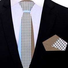 Phantom Tie Introducing the Phantom Necktie: Elevate your style with the understated charm of our Phantom Necktie. Meticulously crafted from the finest silk, this necktie embodies timeless elegance and refined taste. Its harmonious combination of light blue and light brown creates a visually pleasing and sophisticated aesthetic. The light blue color represents tranquility and serenity, while the light brown adds warmth and depth to the overall design. This delicate balance of hues makes it a ver Classic Neckwear For Gifts, Elegant White Pocket Square For Business, Elegant White Neckwear For Business, Elegant Fitted White Pocket Square, Elegant White Fitted Pocket Square, Elegant Wedding Pocket Square, Elegant Black Tie Pocket Square, Elegant White Tie With Pocket Square, Elegant Brown Suit And Tie Accessories For Office