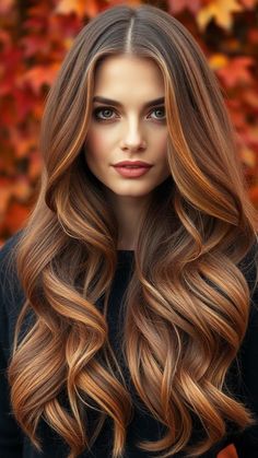 7 Must-Try Fall Brunette Hair Colors Hair Color For Fall Brunette, Popular Hair Colors, Caramel Blonde Hair Color, Carmel Balayage, Chestnut Highlights