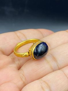 Very nice old natural blue sapphire stone with 18k gold ring Handmade Yellow Gold Sapphire Ring, Hallmarked Blue Sapphire Ring With Oval Cabochon, Antique Sapphire Diamond Ring, Blue Cabochon Sapphire Ring, Gold Sapphire Ring In Antique Style, Antique Cabochon Sapphire Ring, Antique Sapphire Gemstone Rings, Antique Sapphire Cabochon Ring, Antique Round Cabochon Sapphire Ring