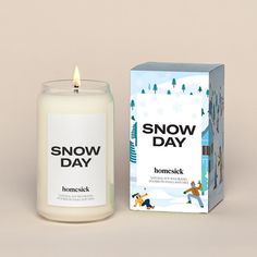 Snow Day Candle - Fresh Sparkling Snow Candle | Homesick Snow Candles, Red Amaryllis, Homesick Candles, Winter Greens, Crisp Air, Snow Angels, Candle Shop, Snow Day, Natural Soy Wax