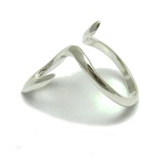 Sterling silver ring. Stamped 925. Approximate weight 4.1 grams. Top width 3.5cm (1.40 inches). All our jewels are made from solid sterling silver 925/1000 and are carefully crafted by hand in our family workshop. We dispatch your orders in 5 working days, worldwide and the postage is $5. We ship registered priority mail. Please allow 5-7 working days for delivery in Europe and 10-15 working days outside Europe. For any questions - please do not hesitate to contact me! Silver Open Ring Midi Rings For Formal Occasions, Silver Sterling Bypass Ring With Polished Finish, Classic Silver Bypass Ring In Sterling Silver, Formal Silver Bypass Ring In Sterling Silver, Formal Silver Sterling Bypass Ring, Modern Silver Toe Ring, Classic Sterling Silver Open Bypass Ring, Classic Sterling Silver Bypass Open Ring, Sterling Silver Bypass Ring In White Gold