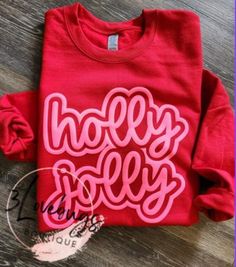 Red Christmas Shirt Ideas, Christmas Cricut Sweatshirts, Christmas Toddler Shirt, Holly Jolly Christmas Shirt, Cricut Christmas Shirts, Puff Vinyl Sweatshirt, Toddler Christmas Shirts, Vinyl Sweatshirt Ideas