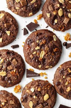 chocolate cookies with nuts and chopped walnuts