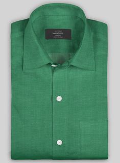 Evoke the modern masterpiece with our Italian Lombardo Green Shirt. Finally, crafted from pure cotton fabric that promotes a tenuous, supple, silken texture with a solid pattern over green hues.  Also, it offers a stylish update to wardrobe staples thanks to the shade of choice and slimming fit, which includes the finishing touches ahead of formal occasions and noteworthy events.  Made according to your measurements for the special you. 
 
 Pamper yourself, get this shirt made exclusively for yo Elegant Green Shirt With Spread Collar, Green Cotton Business Shirt, Classic Green Cotton Dress Shirt, Classic Green Dress Shirt With Spread Collar, Green Cotton Business Dress Shirt, Classic Green Tops With Spread Collar, Green Cotton Dress Shirt For Business, Green Unstructured Cotton Shirt, Unstructured Green Cotton Shirt