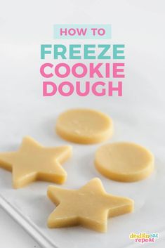 how to freeze cookie dough on a baking sheet with the words, how to freeze cookie dough