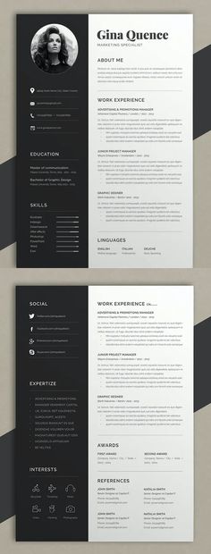 25 Modern CV / Resume Templates and Cover Letters Graphic Design Junction