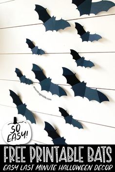 paper bats are flying in the sky with free printable bats