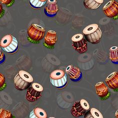 an image of many different objects on the ground in this game screen shot, including drums and drum sticks