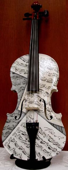 a violin made out of sheet music