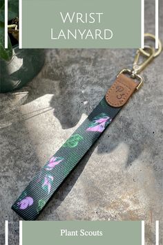 Botanical patterned lanyards for plant lover style. This is an unique gift for Christmas, Birthday, Valentine's Day, Plant Moms and Plant Dads. Trendy Adjustable Lanyards As Gifts, Adjustable Green Rectangular Wristlet, Green Adjustable Rectangular Wristlet, Adjustable Green Lanyards As Gifts, Gift Wristlet With Adjustable Strap, Plant Enamel Pin, Lover Style, Wrist Lanyard, Plant Lover Gift