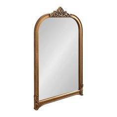 an ornate gold framed mirror on a white background