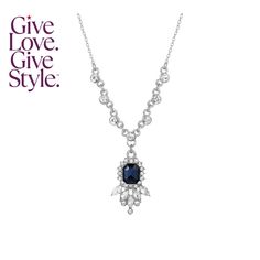 in stock Elegant Blue Rhinestone Necklace Gift, Elegant Blue Rhinestone Necklace For Formal Occasions, Elegant Blue Necklace With Jewels, Formal Blue Jeweled Necklace, Blue Jeweled Costume Jewelry Necklaces, Blue Costume Jewelry Necklaces With Jewels, Blue Jeweled Costume Necklaces, Crystal Pendant Necklace, Necklace Online