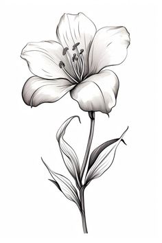 a drawing of a flower on a white background