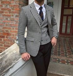 This unique men's suit is designed with high quality wool material that guarantees durability and comfort. It is suitable for all kinds of occasion and it can be worn all year round. It comes in 3 pieces ( Jacket + Vest + pant) the blazer can also be worn with any kind of trouser or jeans  For custom orders, Please feel free to start a  conversation for further enquires. Your satisfaction is our priority Winter Formal Three-piece Suit, Tailored Three-piece Suit For Groom In Winter, Tailored Three-piece Winter Suit For Groom, Winter Wedding Tailored Three-piece Suit For Groom, Dapper Fitted Winter Suits, Winter Three-piece Suit For Groom, Winter Three-piece Suit With Suit Collar, Dapper Tailored Winter Suit, Dapper Tailored Blazer In Suiting Fabric